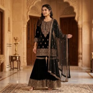 Midnight Elegance Sharara Set