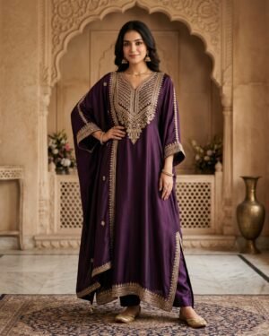 Midnight Plum Kaftan Set
