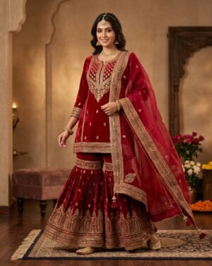 Ruby Dusk Gharara Set