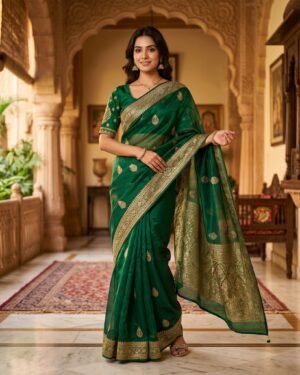 Emerald Grace Saree Set
