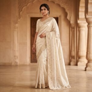 Ivory Pearl Saree Set