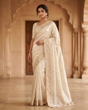 Ivory Pearl Saree Set